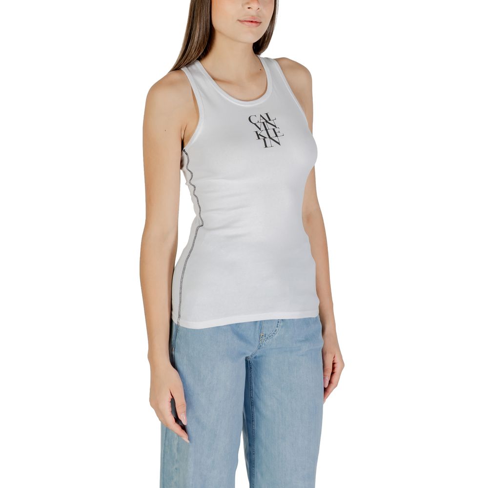 Calvin Klein Jeans Weißes Baumwoll-Top