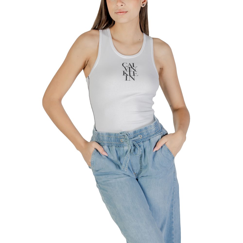 Calvin Klein Jeans Weißes Baumwoll-Top