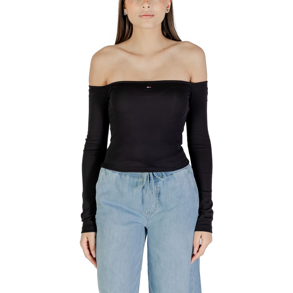Tommy Hilfiger Jeans Black Long Sleeve T-Shirt in Recycled Cotton