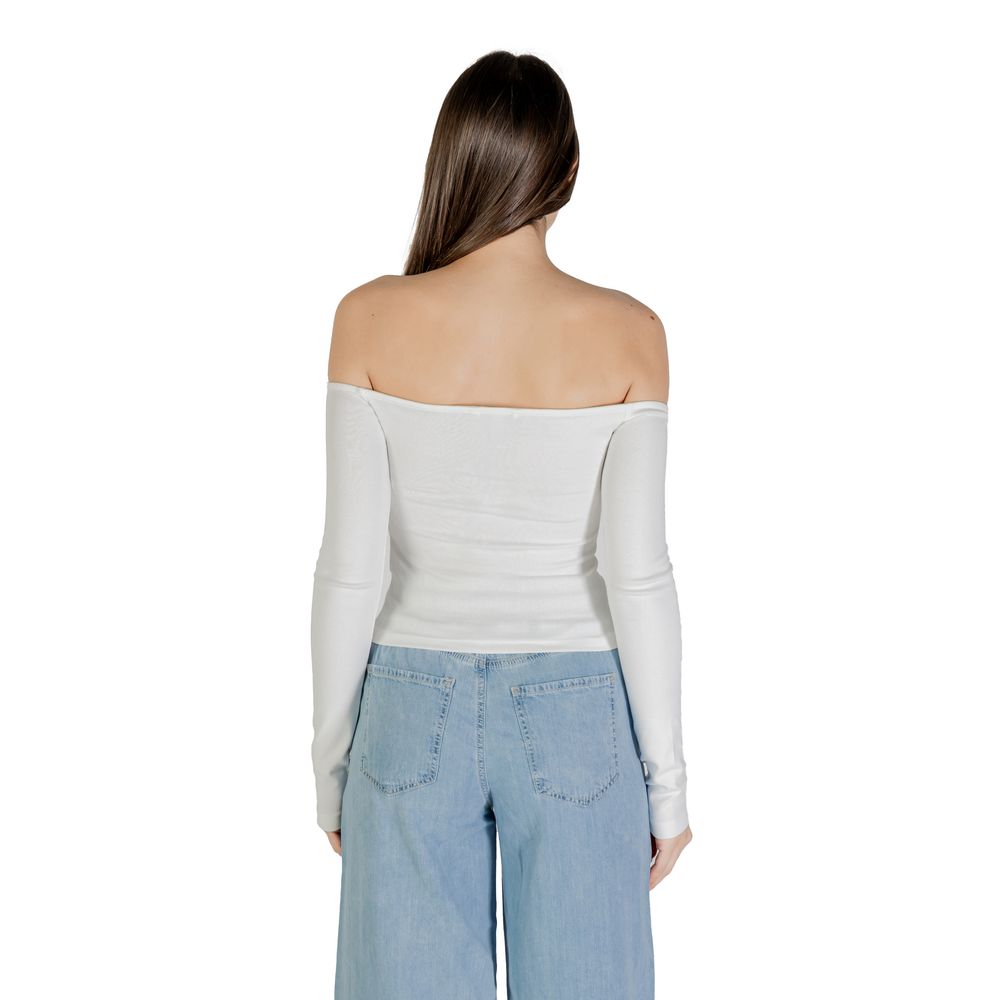 Tommy Hilfiger Jeans Ecru Recycled Cotton Long Sleeve T-Shirt