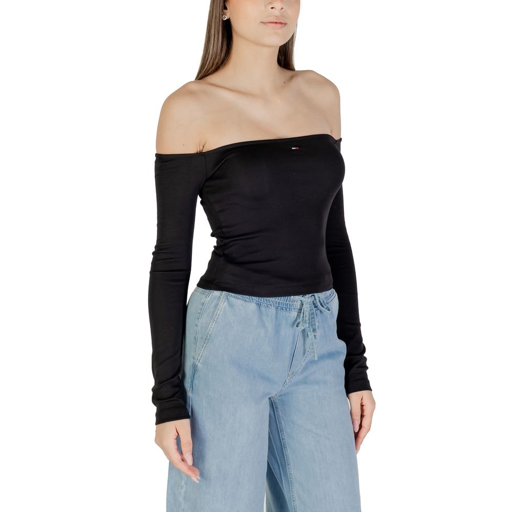 Tommy Hilfiger Jeans Black Long Sleeve T-Shirt in Recycled Cotton