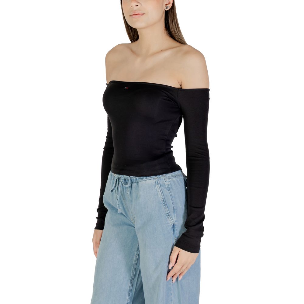 Tommy Hilfiger Jeans Black Long Sleeve T-Shirt in Recycled Cotton