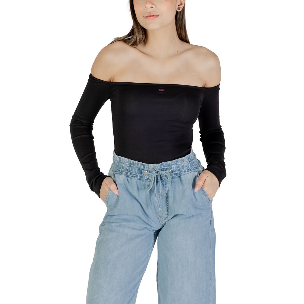 Tommy Hilfiger Jeans Black Long Sleeve T-Shirt in Recycled Cotton