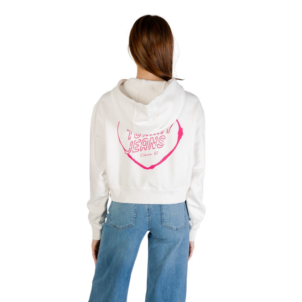 Tommy Hilfiger Jeans Cremefarbene Kapuzenpullover aus recycelter Baumwolle