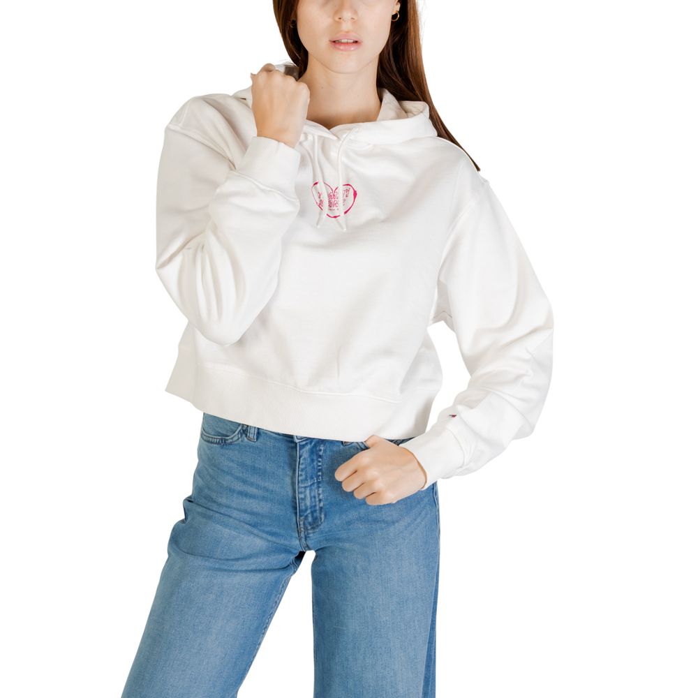 Tommy Hilfiger Jeans Cremefarbene Kapuzenpullover aus recycelter Baumwolle