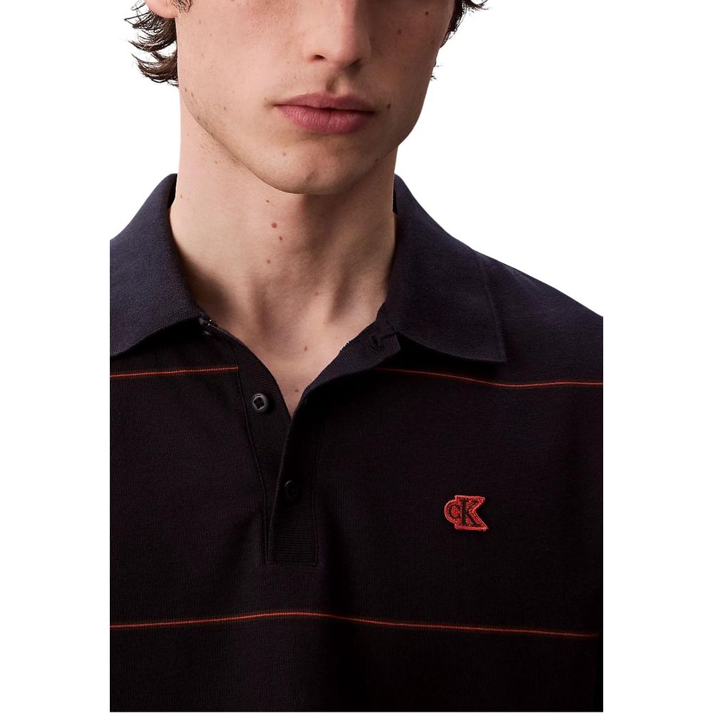 Calvin Klein Jeans Blaues Baumwoll-Poloshirt