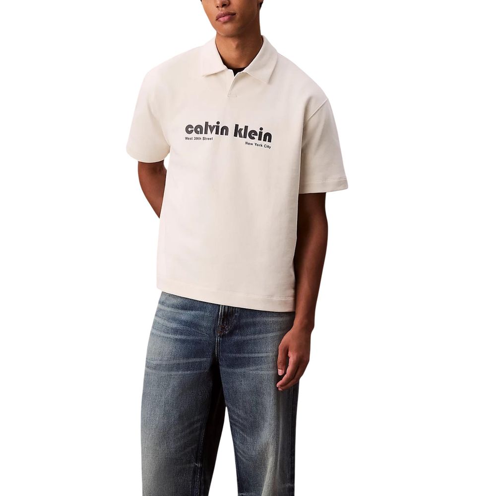 Calvin Klein Jeans Weißes Poloshirt aus Baumwolle