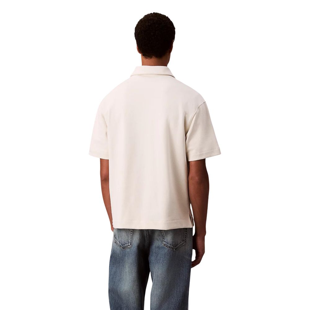 Calvin Klein Jeans Weißes Poloshirt aus Baumwolle