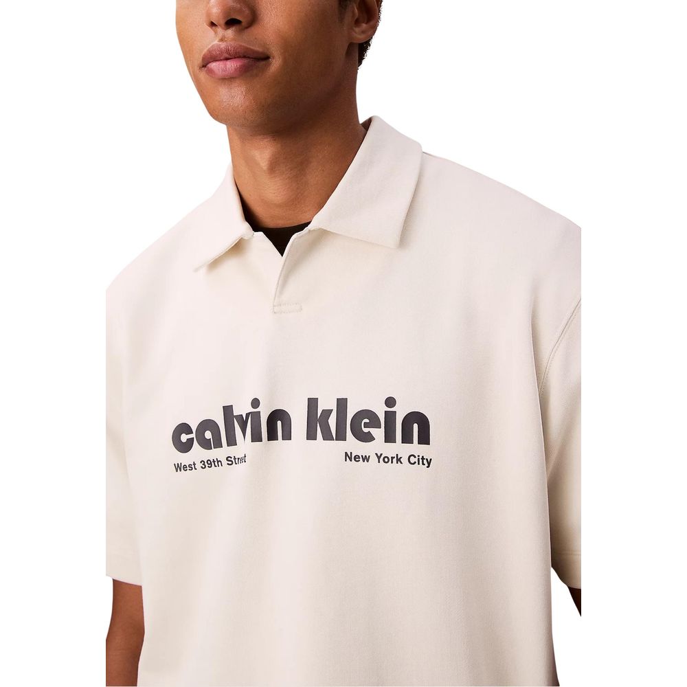 Calvin Klein Jeans Weißes Poloshirt aus Baumwolle