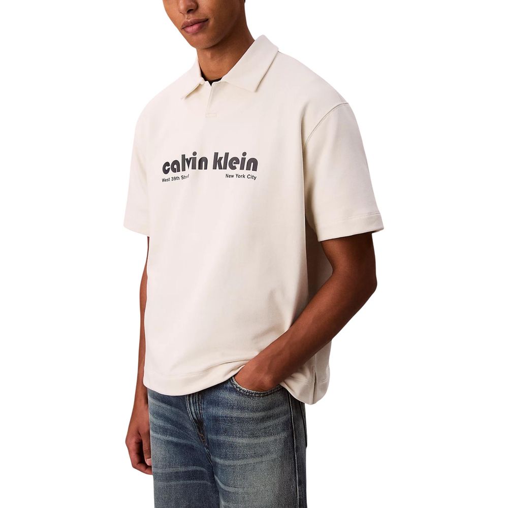Calvin Klein Jeans Weißes Poloshirt aus Baumwolle