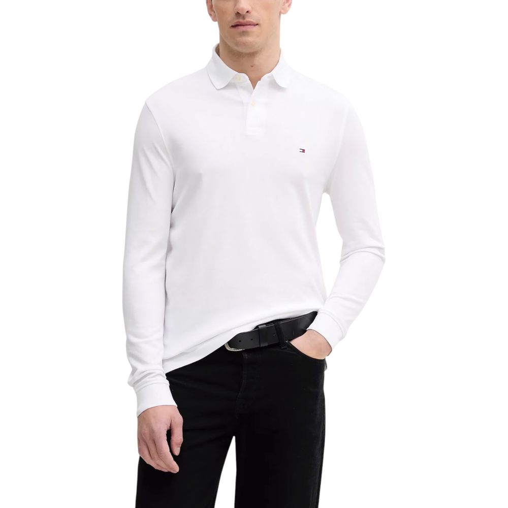 Tommy Hilfiger Weißes Bio-Baumwoll-Langarm-T-Shirt