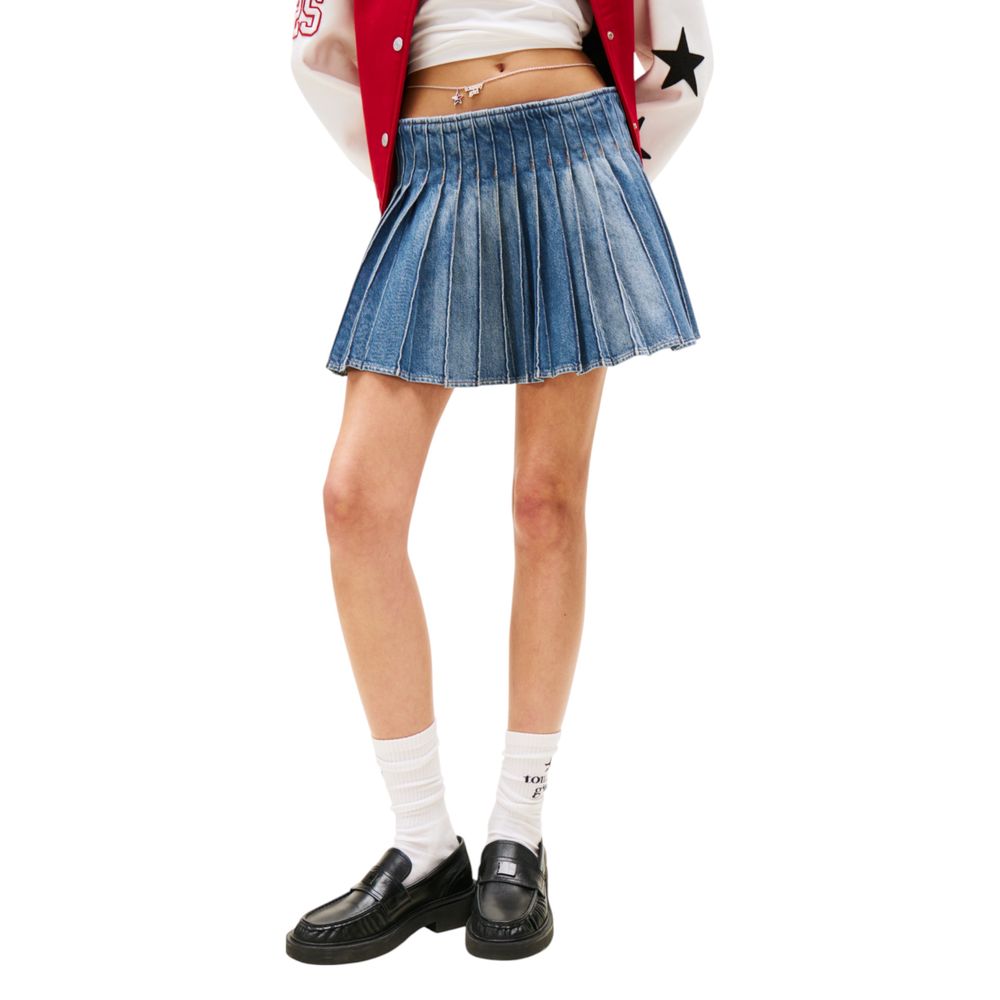 Tommy Hilfiger Jeans Blaue Minirock aus recycelter Baumwolle