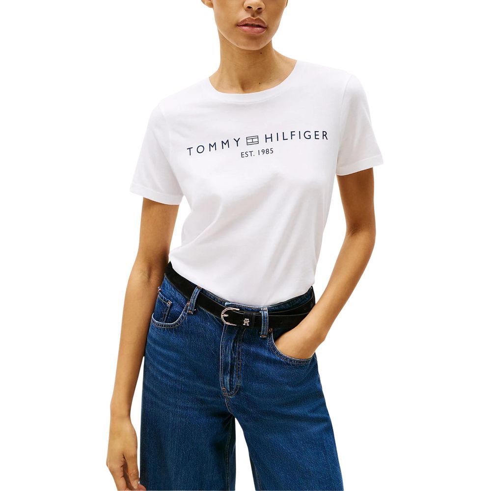 Tommy Hilfiger Weißes T-Shirt aus recycelter Baumwolle