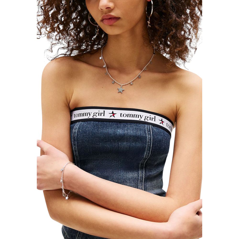 Tommy Hilfiger Jeans Blaues Top aus recycelter Baumwolle