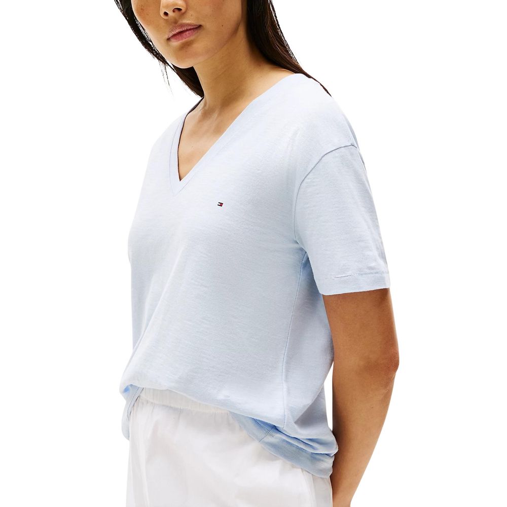 Tommy Hilfiger Blaues Bio-Baumwoll-T-Shirt