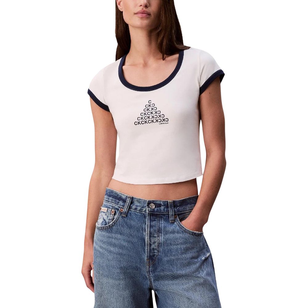 Calvin Klein Jeans Weiße Baumwoll-Tanktops