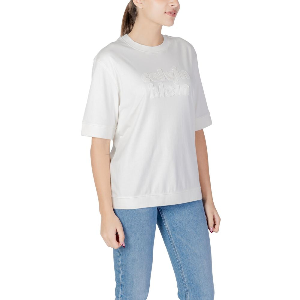 Calvin Klein Jeans Weißes Baumwoll-T-Shirt