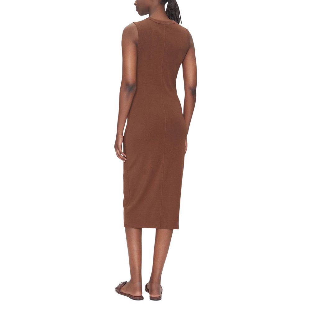 Calvin Klein Jeans Braunes Baumwoll-Maxikleid