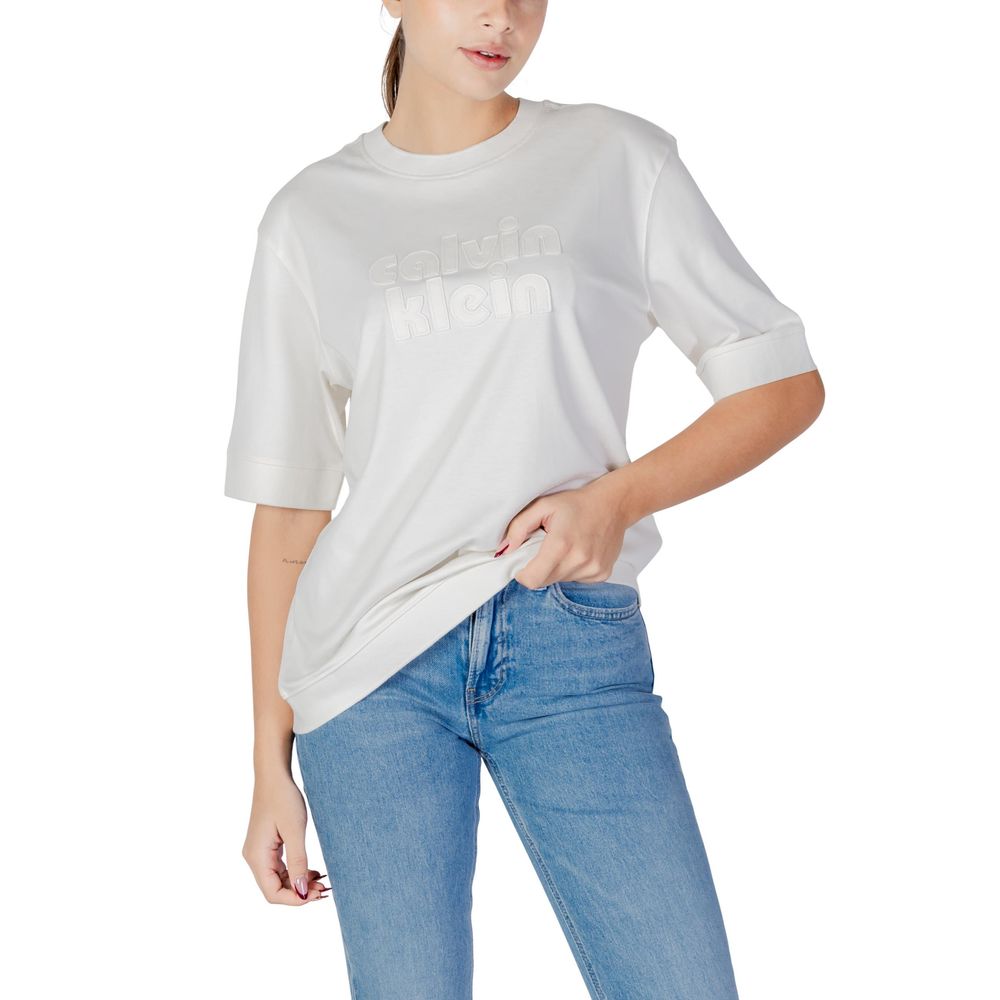 Calvin Klein Jeans Weißes Baumwoll-T-Shirt