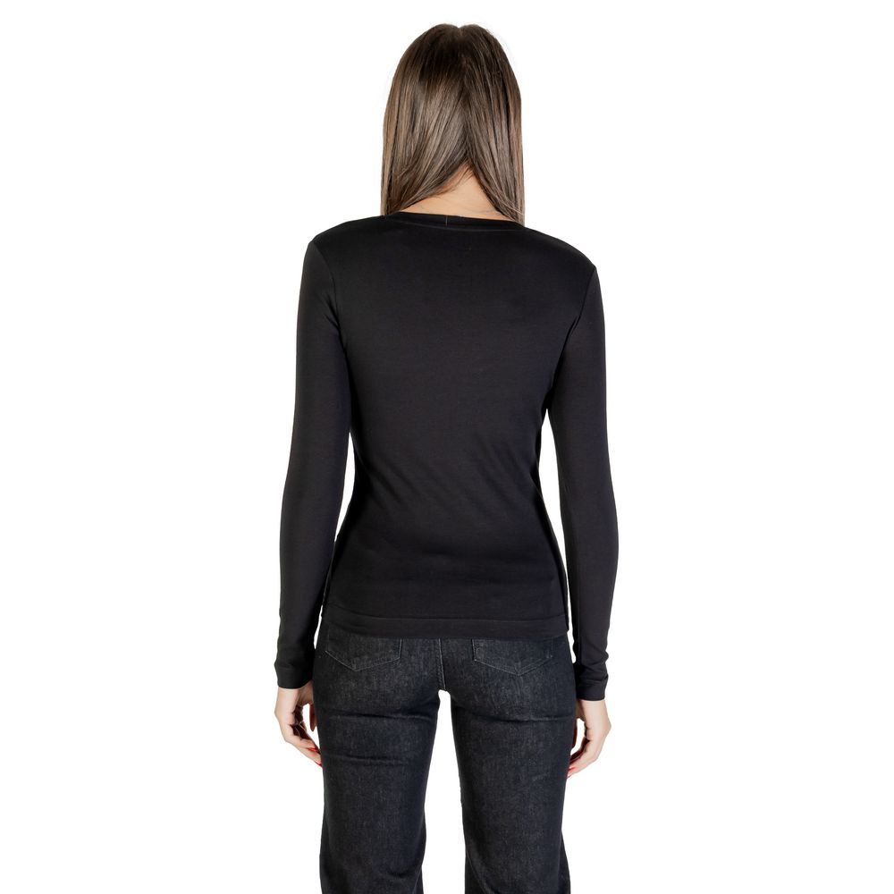 Guess Schwarzes Baumwoll-Langarm-T-Shirt