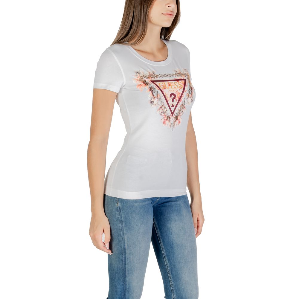 Guess Weißes Baumwoll-T-Shirt
