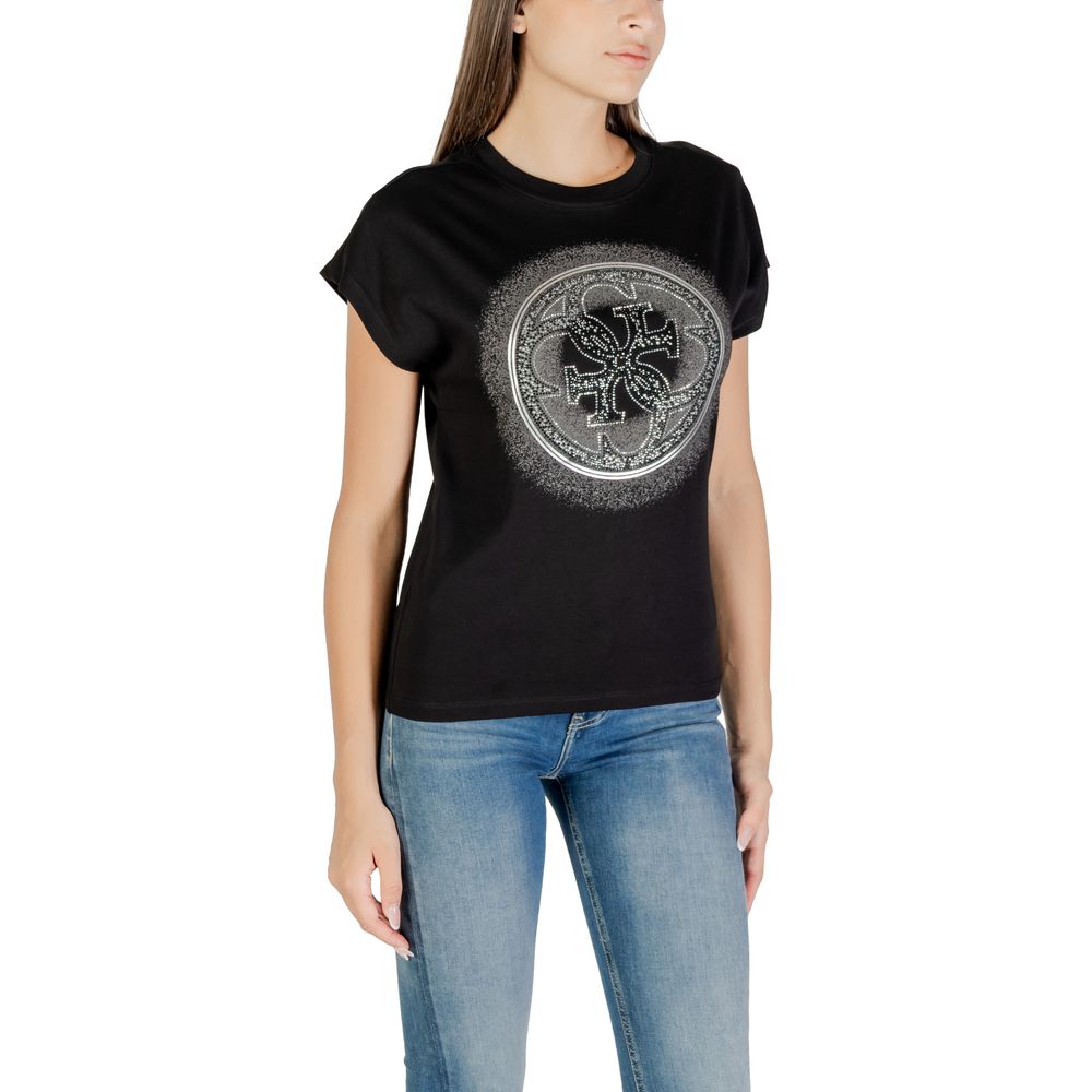Guess Schwarzes Baumwoll-T-Shirt