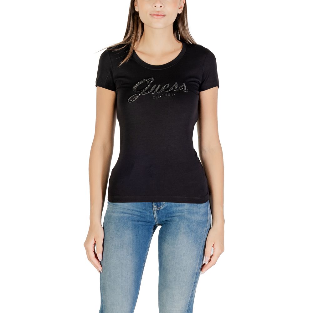 Guess Schwarzes Baumwoll-T-Shirt