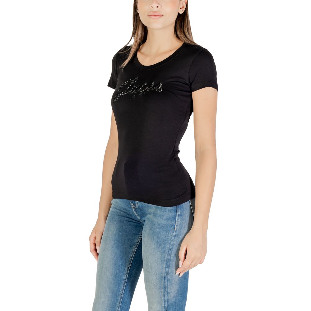 Guess Schwarzes Baumwoll-T-Shirt