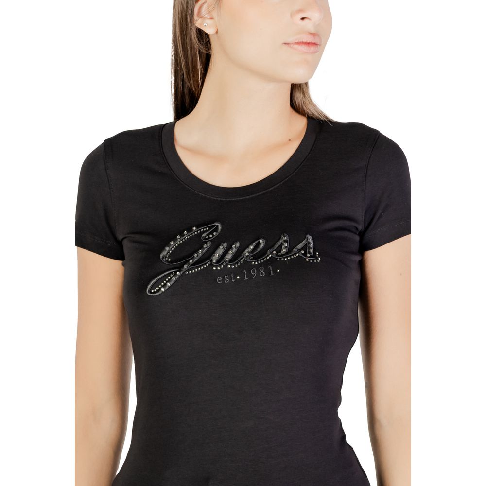 Guess Schwarzes Baumwoll-T-Shirt
