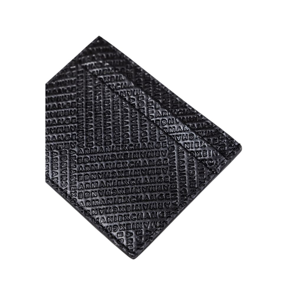 Armani Exchange Schwarzer Kartenhalter aus Leder
