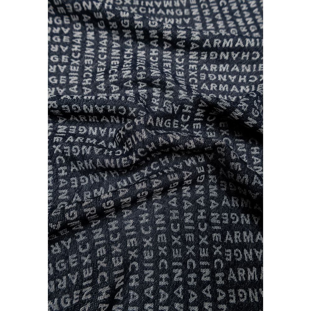 Armani Exchange Blauer Viskose-Schal