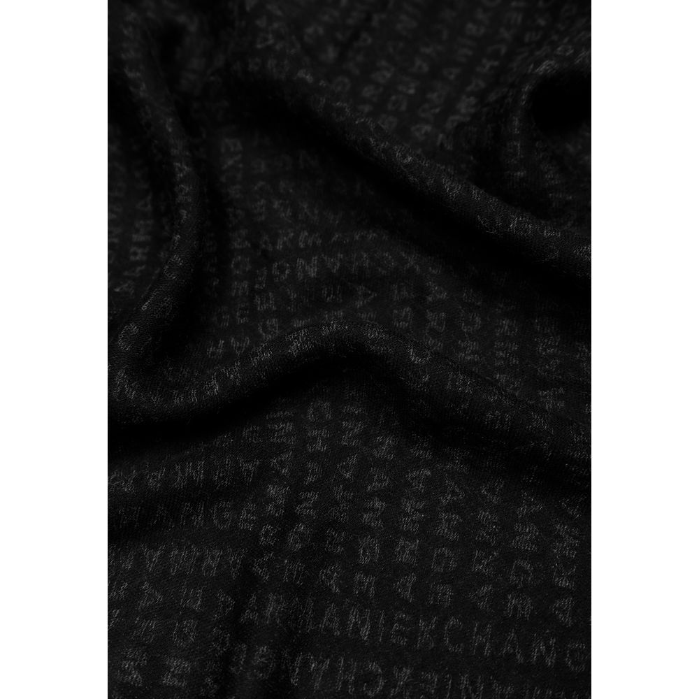 Armani Exchange Schwarzer Viskose-Schal