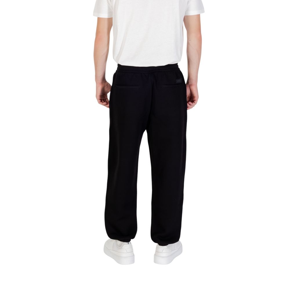 Armani Exchange Black Cotton Joggers (Sports Trousers)