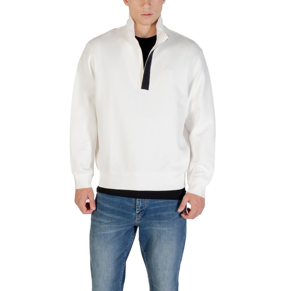 Armani Exchange Sweatshirt aus Baumwolle in Cremefarben