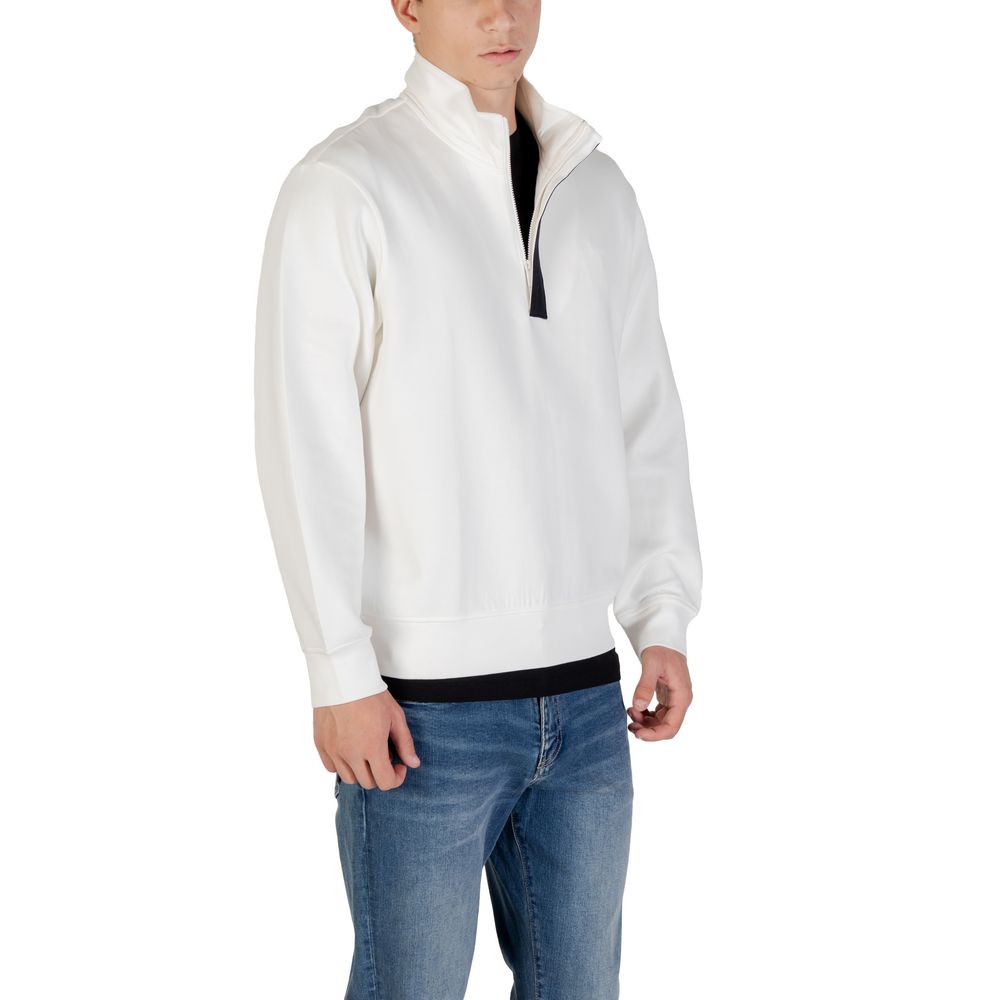 Armani Exchange Sweatshirt aus Baumwolle in Cremefarben