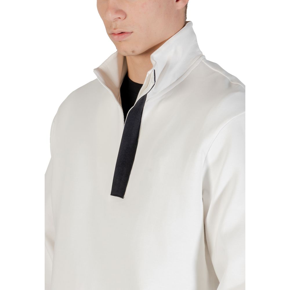 Armani Exchange Sweatshirt aus Baumwolle in Cremefarben