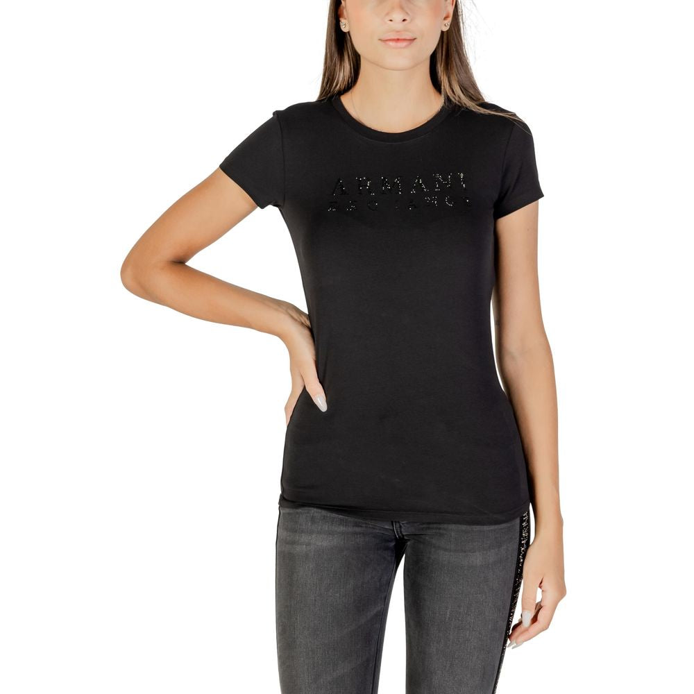 Armani Exchange Schwarzes Baumwoll-T-Shirt
