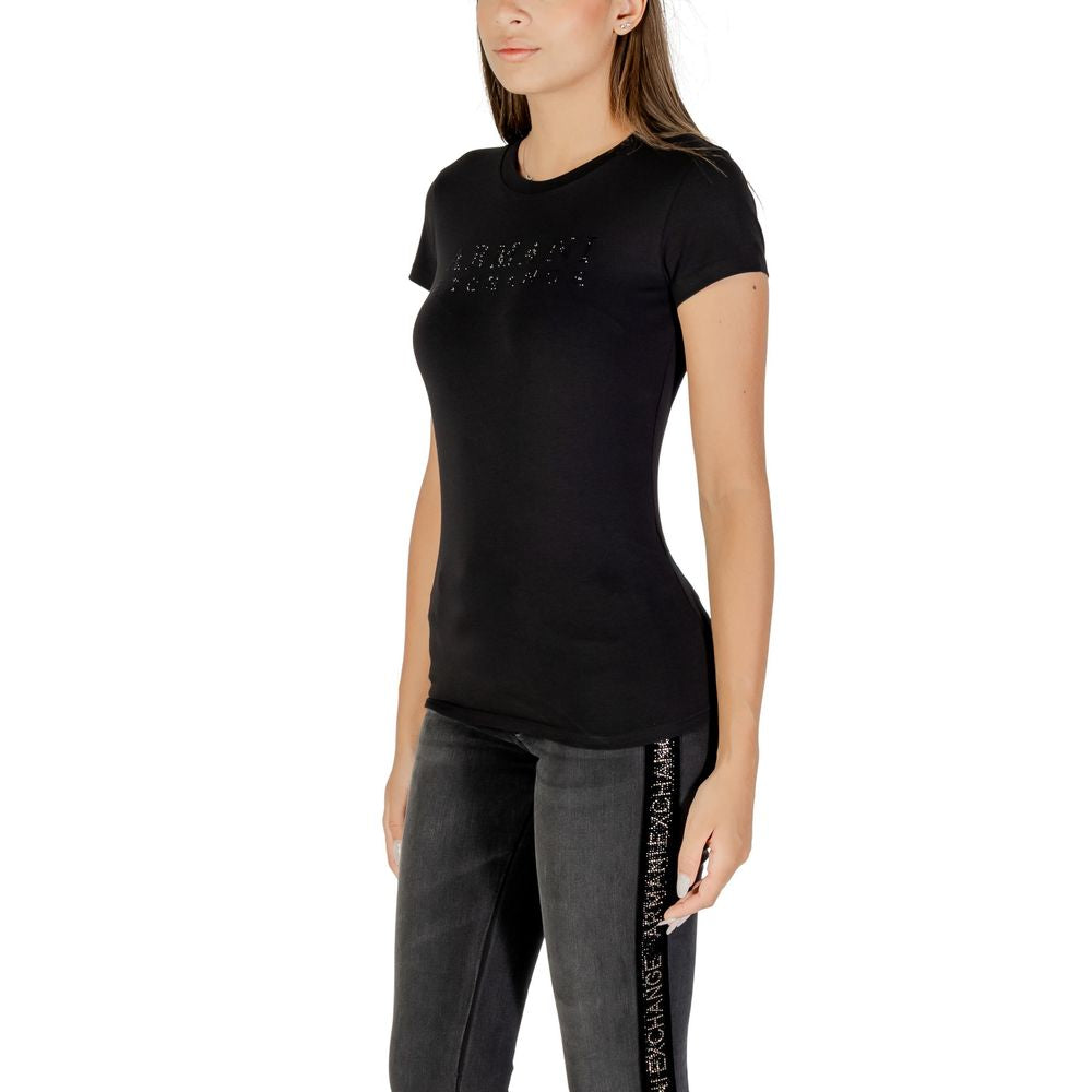 Armani Exchange Schwarzes Baumwoll-T-Shirt