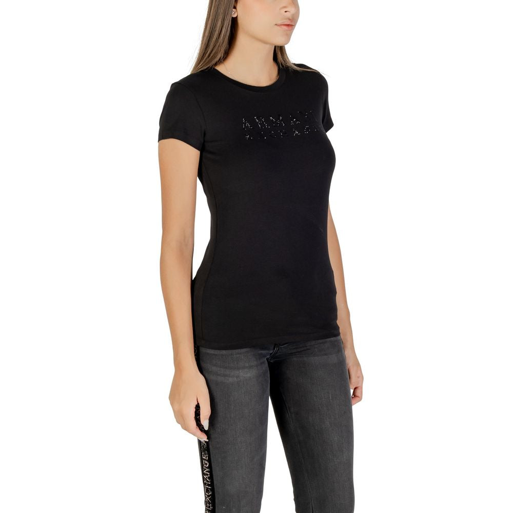 Armani Exchange Schwarzes Baumwoll-T-Shirt