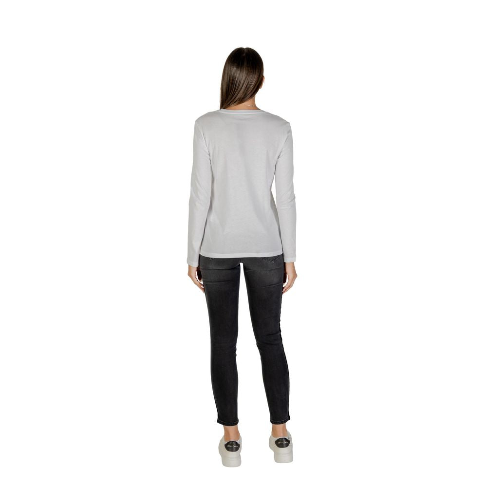 Armani Exchange Weißes Langarm-T-Shirt aus Baumwolle