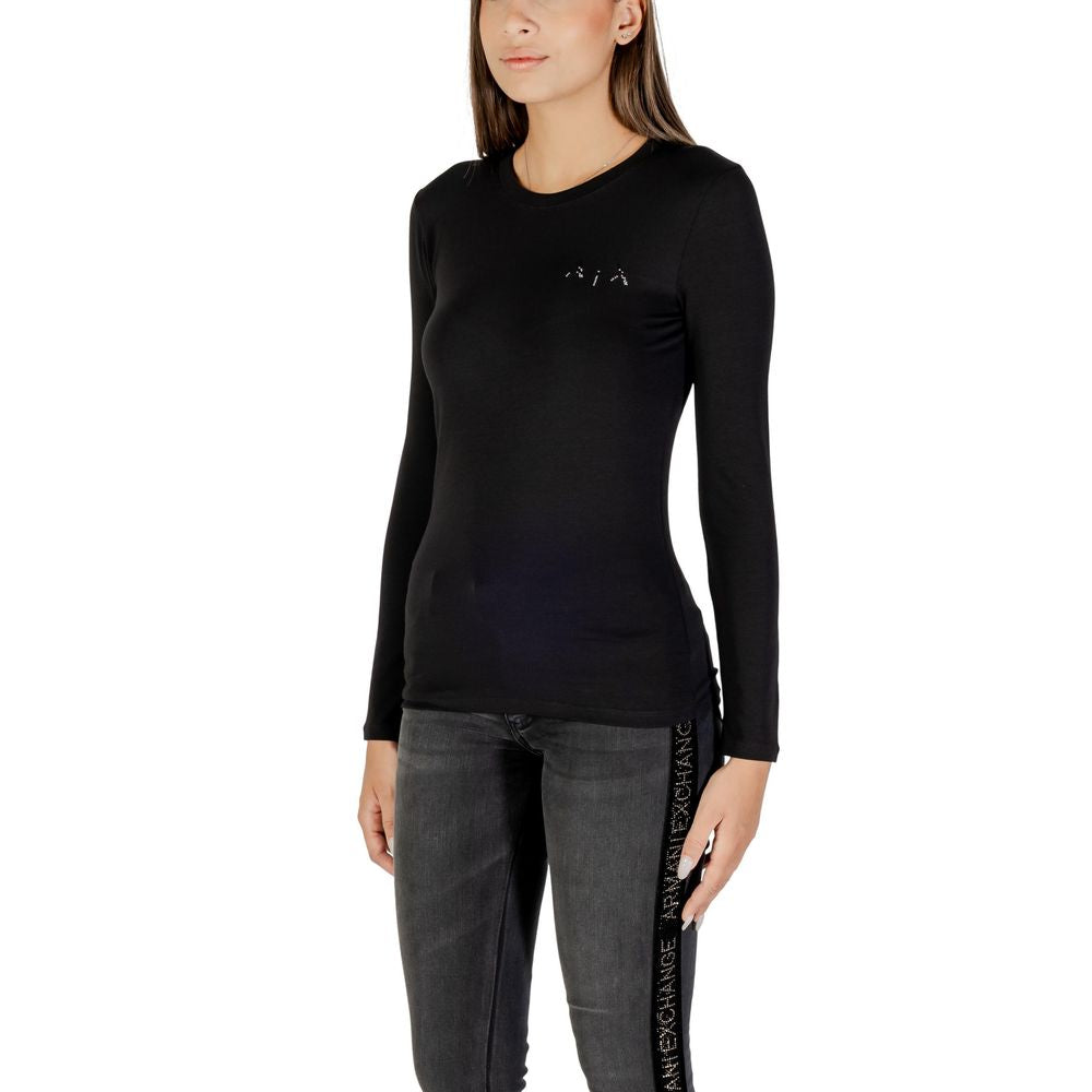 Armani Exchange Schwarzes Baumwoll-T-Shirt