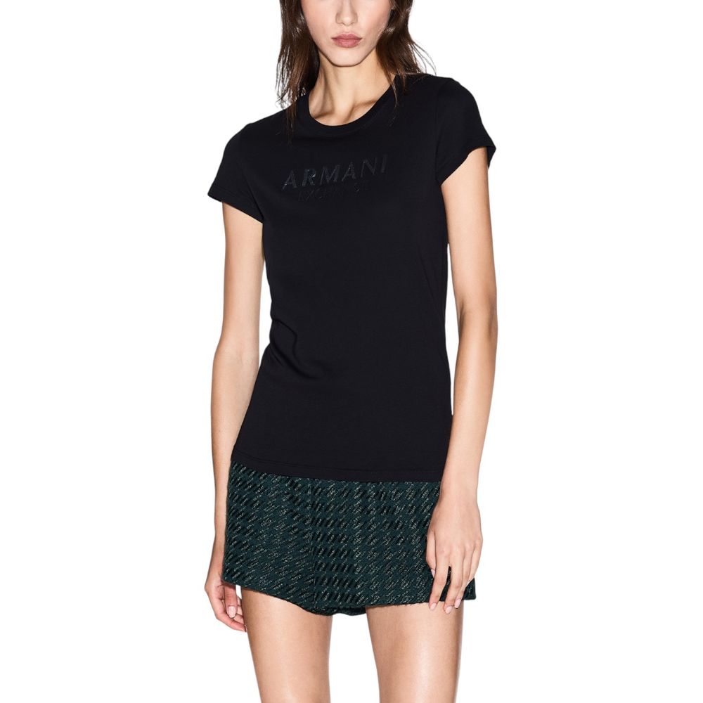 Armani Exchange Schwarzes Baumwoll-T-Shirt