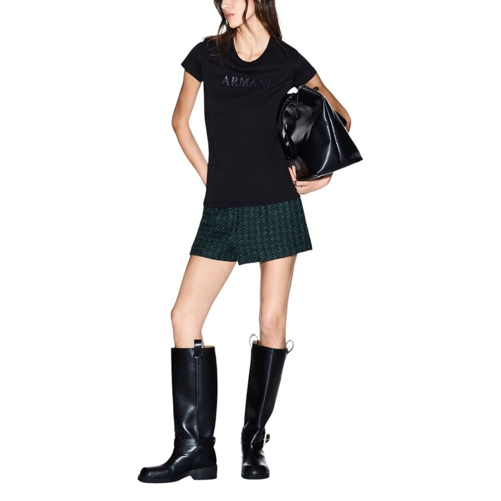 Armani Exchange Schwarzes Baumwoll-T-Shirt