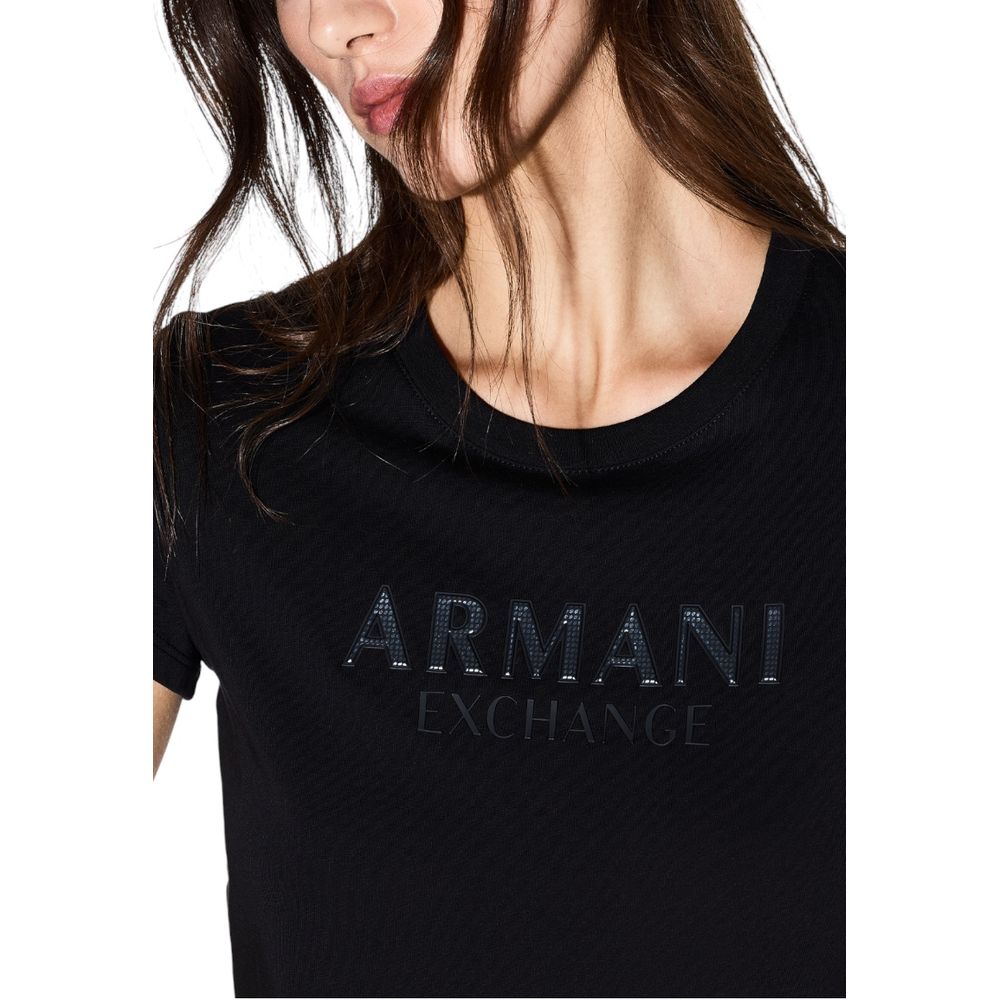 Armani Exchange Schwarzes Baumwoll-T-Shirt