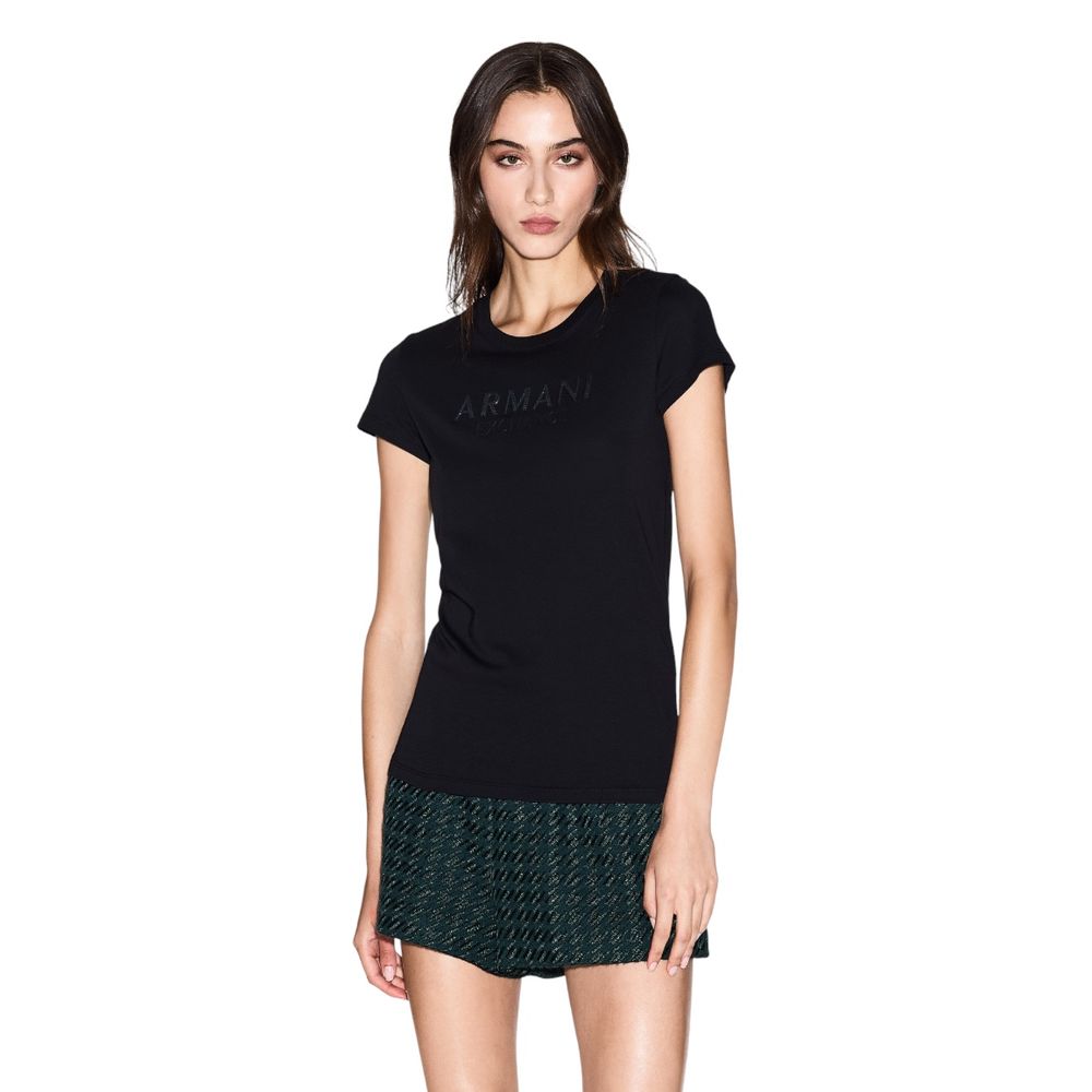 Armani Exchange Schwarzes Baumwoll-T-Shirt