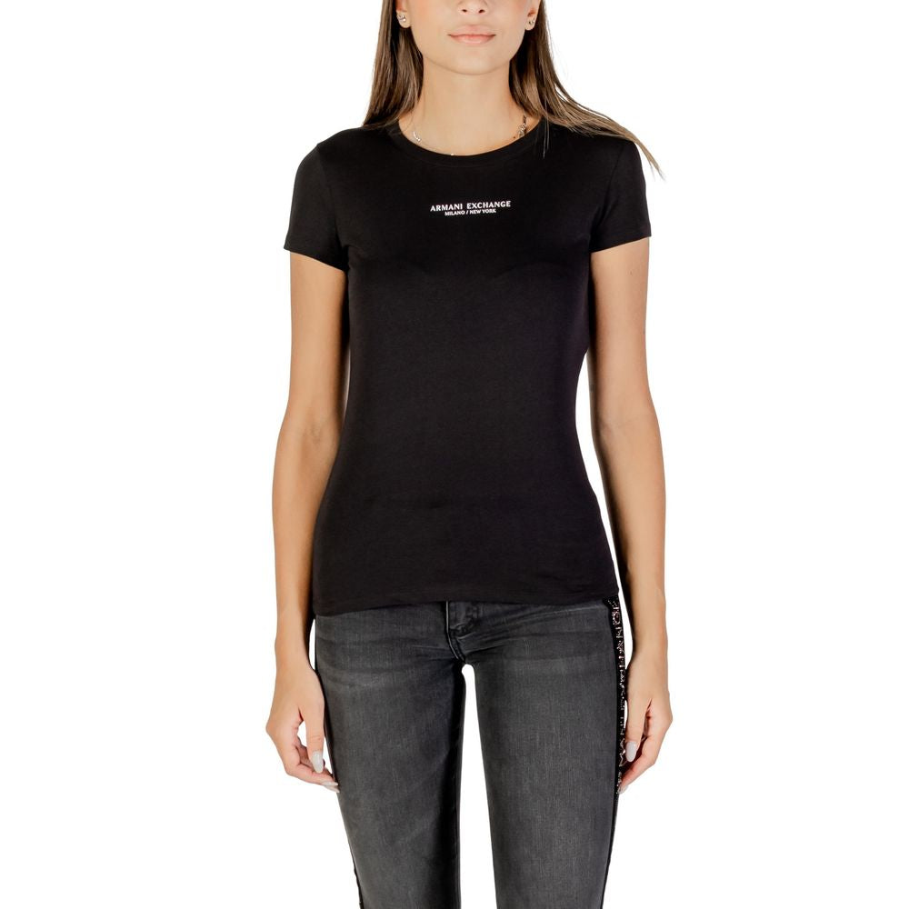 Armani Exchange Schwarzes Baumwoll-T-Shirt