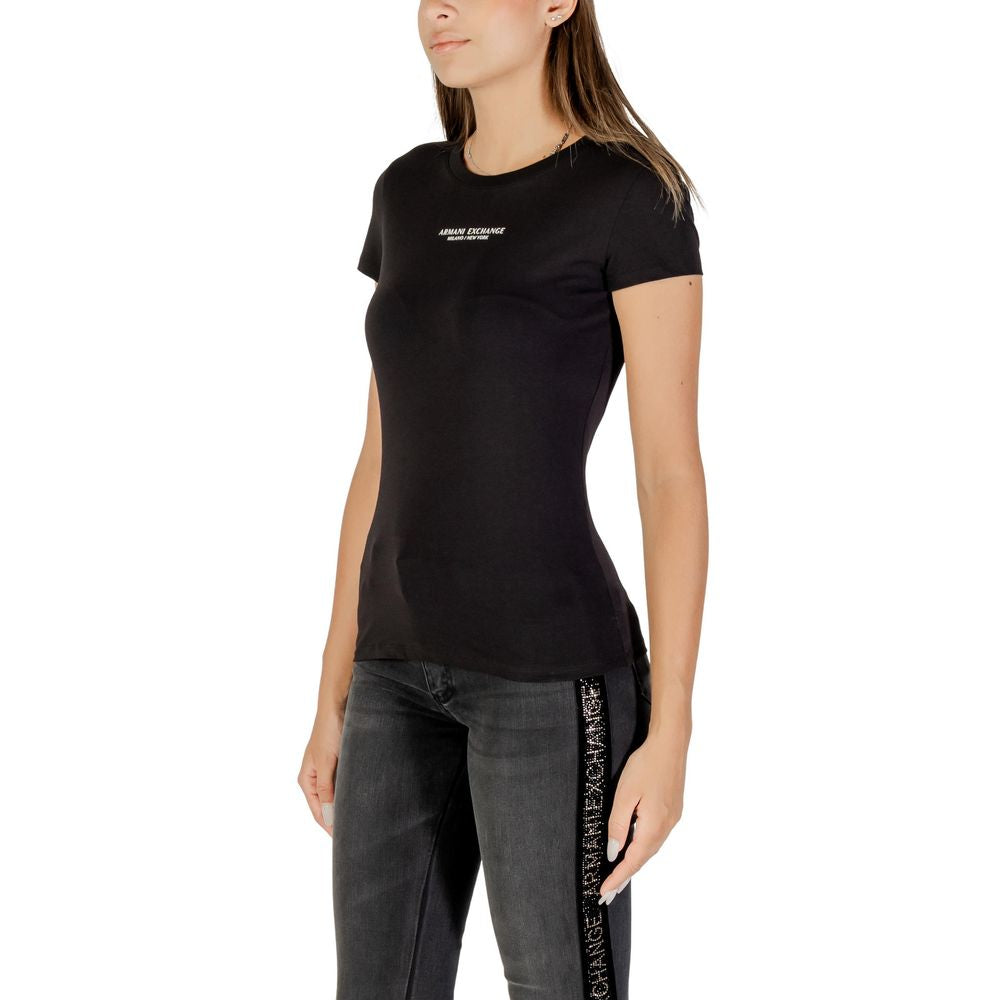 Armani Exchange Schwarzes Baumwoll-T-Shirt