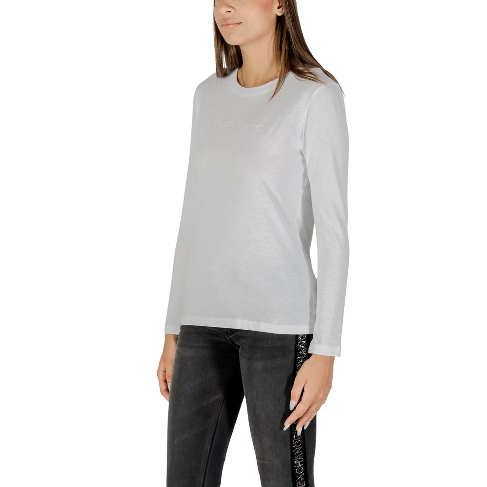 Armani Exchange Weißes Langarm-T-Shirt aus Baumwolle