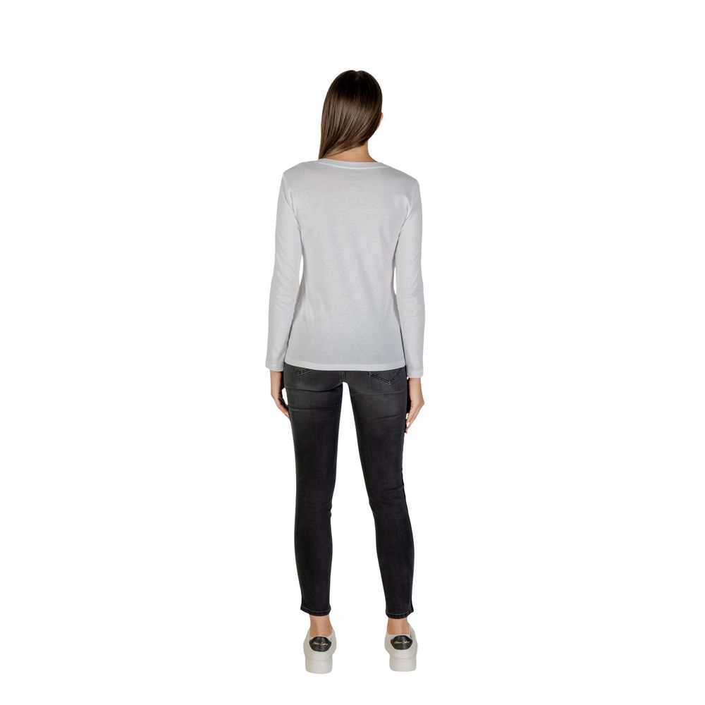 Armani Exchange Weißes Langarm-T-Shirt aus Baumwolle