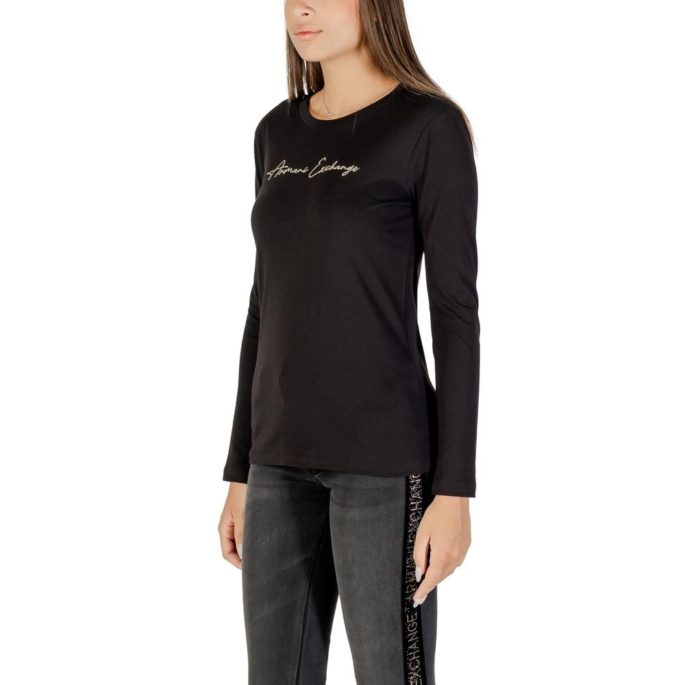 Armani Exchange Zweifarbige Baumwoll-Langarmshirt